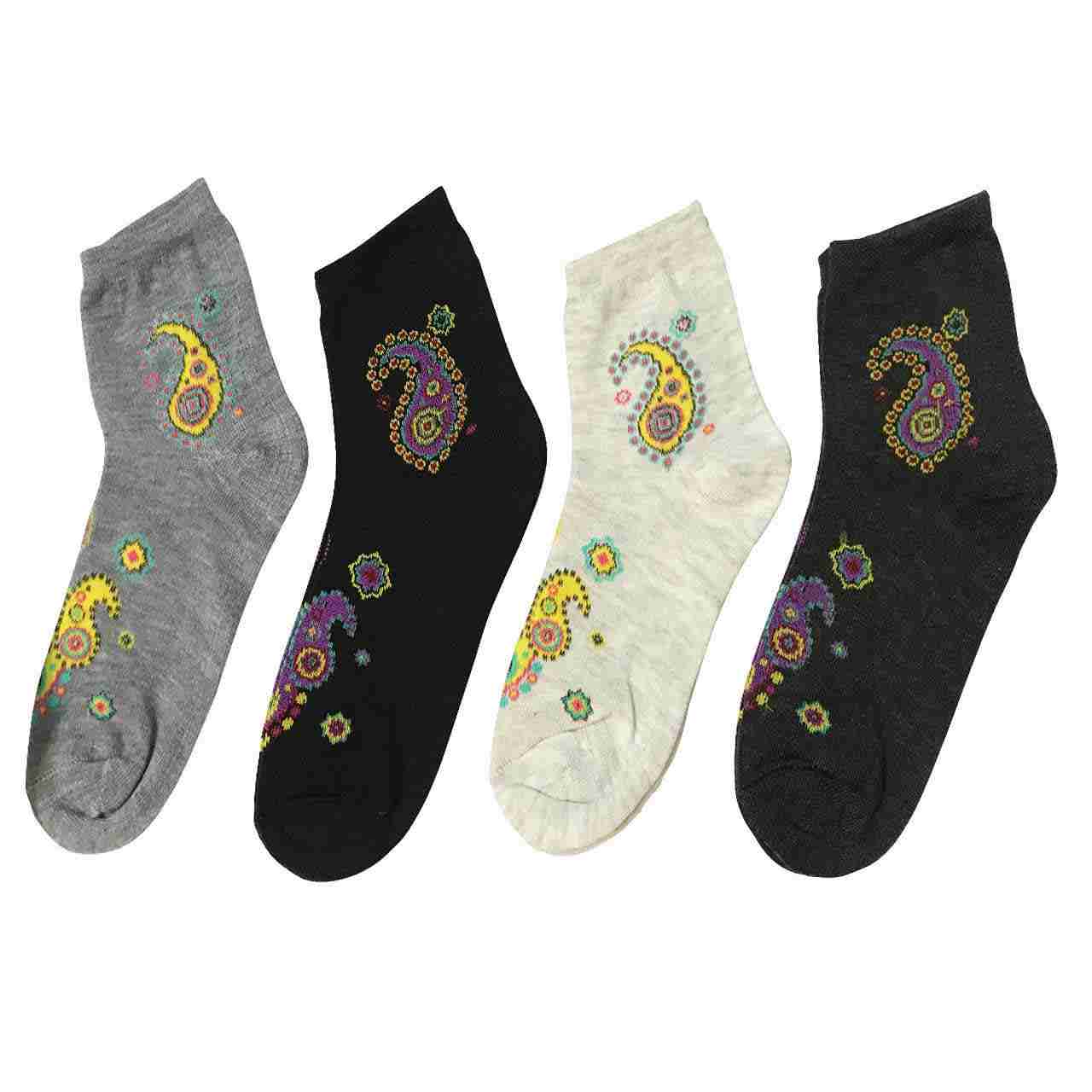 High Quality Liner Socks for Women with Paisley Pattern