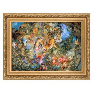Hand-Knotted Persian Pictorial Rug – Tabriz Cycle of Life Miniature (Large)