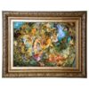 Hand-Knotted Persian Pictorial Rug - Tabriz Dayereh Hasti Miniature