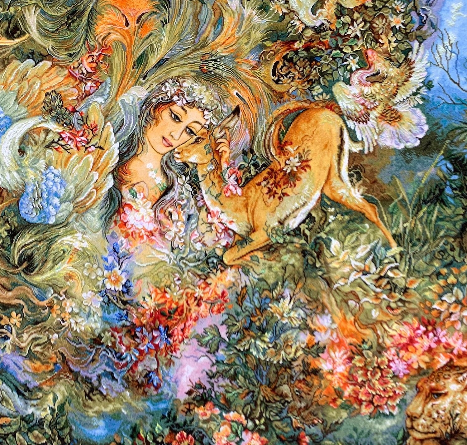 Hand-Knotted Persian Pictorial Rug – Tabriz Cycle of Life Miniature (Large)
