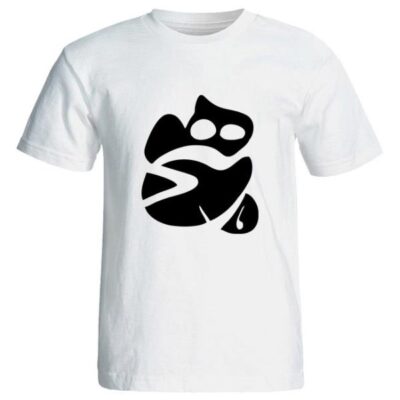 White Persian Hich T-Shirt Model Hich in Cotton Blend with Calligraphy Art