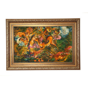 Hand-Knotted Persian Pictorial Rug – Tabriz Cycle of Life Miniature (Small)