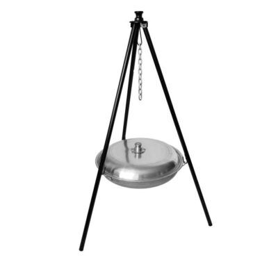 Cauldron Campfire Cooking Tripod with Pan – Ideal for Outdoor Cooking