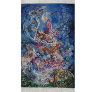 Hand-Knotted Persian Pictorial Rug – Tabriz Morning Bloom Silk Blend