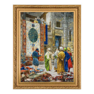 Hand-Knotted Persian Pictorial Rug – Tabriz Cairo Bazaar Scene