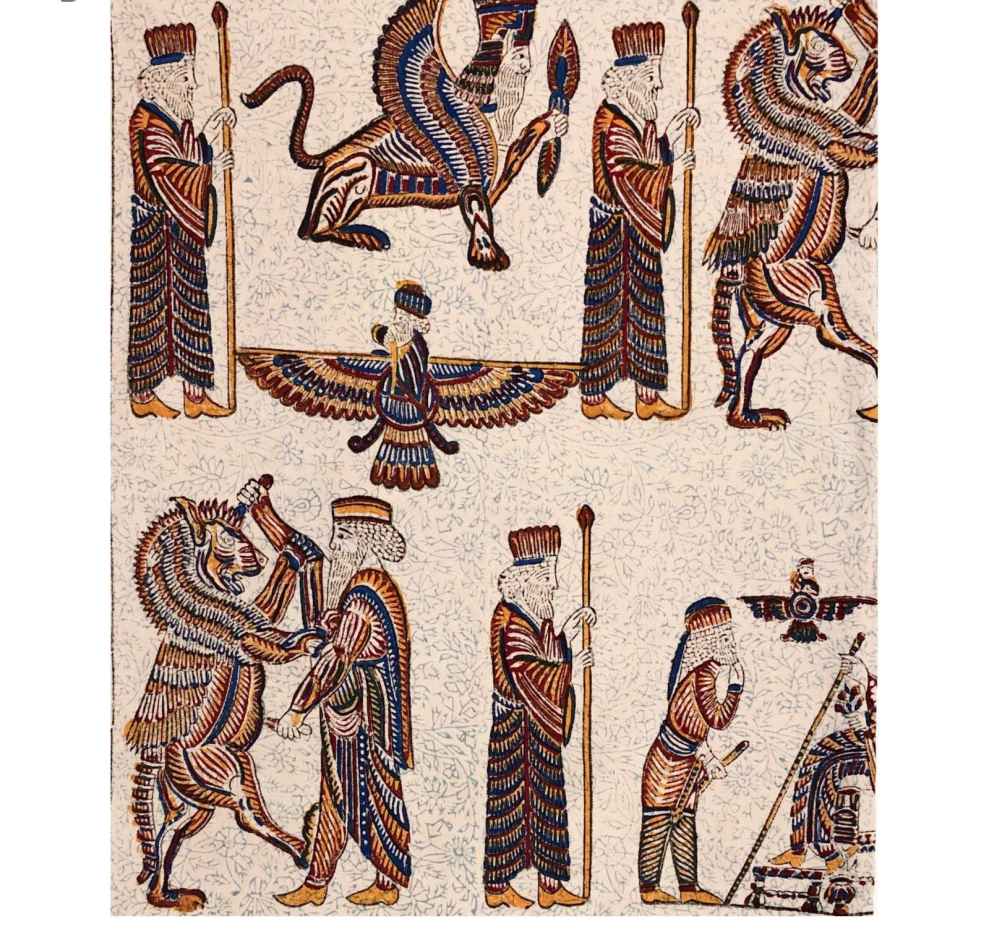 Persian Tablecloth: Isfahan’s Traditional Kalamkari Block Print Takht-e Jamshid