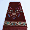 Islamic Prayer Rug Padded Red Velvet Sajadah with Floral Design for Muslims