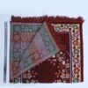 Islamic Prayer Rug Padded Red Velvet Sajadah with Floral Design for Muslims