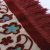 Islamic Prayer Rug Padded Red Velvet Sajadah with Floral Design for Muslims