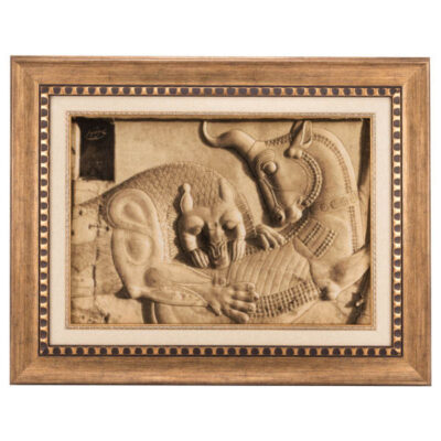 Hand-Knotted Persian Silk Pictorial Wall Hanging Rug – Persepolis Ancient Columns, Tabriz