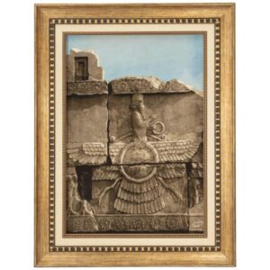 Hand-Knotted Persian Pictorial Rug – Tabriz Persepolis Faravahar Symbol