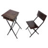 Set of Stackable Prayer Chair & Table for Salah & Muslims Brown