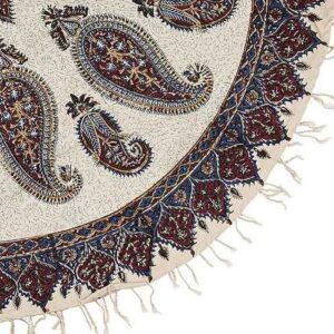 Persian Tablecloth: Isfahan’s Traditional Kalamkari Block Print Boteh Jegheh