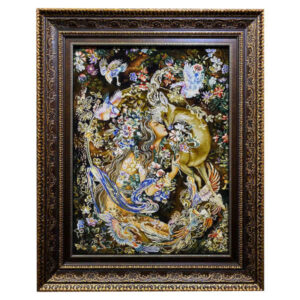 Hand-Knotted Persian Wall Hanging – Tabriz Miniature Art Tapestry