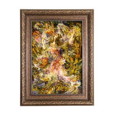 Hand-Knotted Persian Silk Miniature Wall Hanging Rug – The Smell of Spring, Tabriz