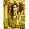 Hand-Knotted Persian Pictorial Rug from Tabriz Depicting Qajar Girl