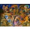Hand-Knotted Persian Wall Hanging Rug from Tabriz Depicting Dayereh Hasti Miniature