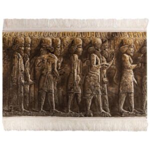 Hand-Knotted Persian Pictorial Rug – Tabriz Takht-e Jamshid Soldier