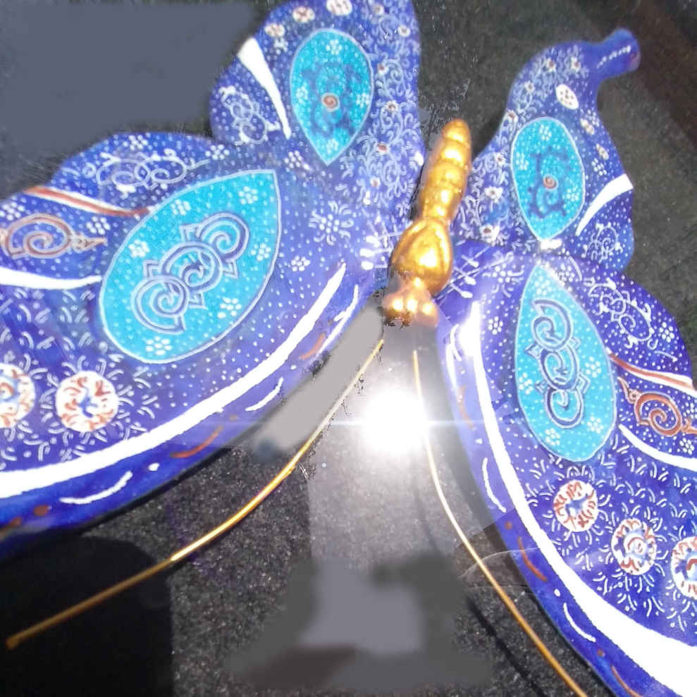 Framed Metal Art with Minakari – Artistic Butterfly