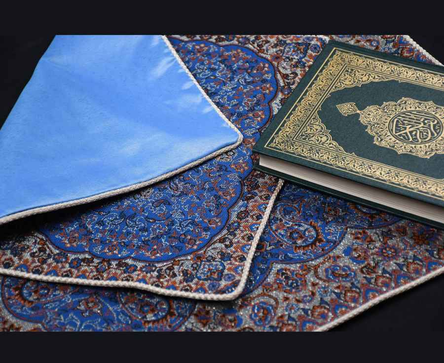Persian Termeh Prayer Mat Luxury Islamic Sajada Blue