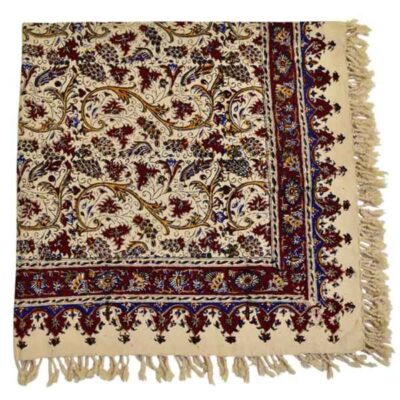 Persian Tablecloth: Isfahan's Traditional Kalamkari Block Print Autumn