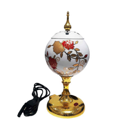 Portable Electric Bakhoor Burner and Incense Diffuser Floral Design