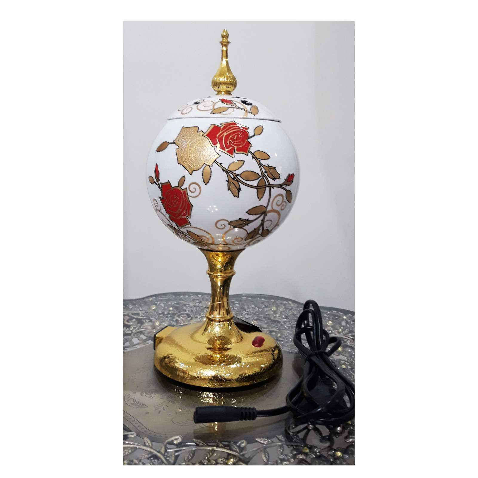 Electric Bakhoor and Esfand Burner – Flower Design