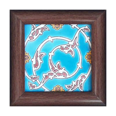 Persian Eslimi Decorative Ceramic Tile – Traditional Floral Wall Artwork