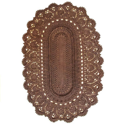 Handwoven Boho Macrame Floor Rug – Brown Color
