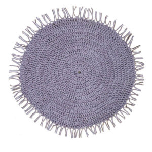 Handwoven Boho Macrame Floor Rug – Purple Color