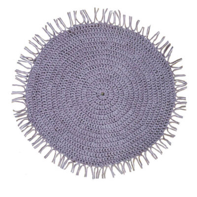 Handwoven Boho Macrame Floor Rug – Purple Color