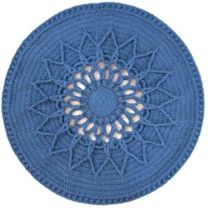 Handwoven Boho Macrame Floor Rug – Blue Sun Design
