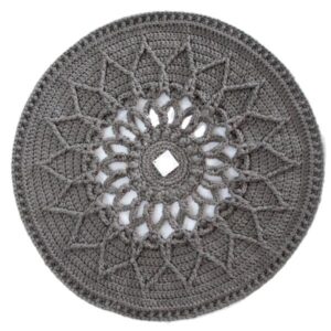 Handwoven Boho Macrame Floor Rug – Sun Pattern
