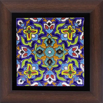 Traditional Persian Ceramic Wall Art – Decorative Floral Tile for Elegant Home Interiors