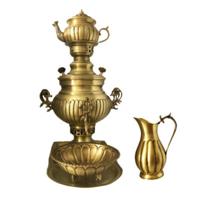 Persian Brass Samovar Decorative Charcoal Tea Maker 3.5-Liter