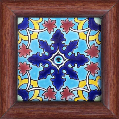 Persian Cheshm Zakhm Decorative Ceramic Tile – Traditional Floral Wall Decor
