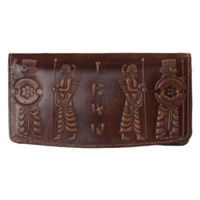Persian Leather Long Wallet with Hakhamanesh Design