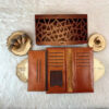 Persian Leather Long Wallet with Calligraphy Design