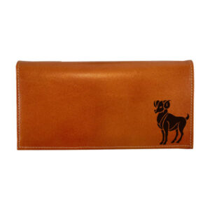 Persian Leather Long Wallet with Farvardin Symbol