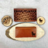 Persian Leather Long Wallet with Farvardin Symbol