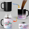 Persian Ceramic Coffee Mug - Heat Sensitive Poem Calligraphy