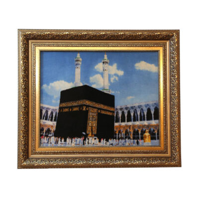 Hand-Knotted Islamic Wall Hanging Rug – Kaaba Design, Tabriz