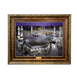 Islamic Wall Rug Kaaba Model Night