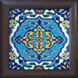 Decorative Persian Framed Ceramic Tile – Blue