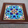 Decorative Persian Framed Ceramic Tile - Evil Eye