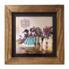 Decorative Persian Framed Ceramic Tile - Love & Flowers