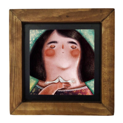 Persian Ceramic Wall Art with Cute Girl Design – Artistic Decorative Home Artwork