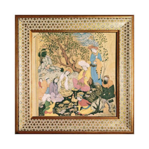 Decorative Persian Framed Tile – Shahnameh Inspired: Miniature