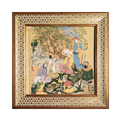 Persian Shahnameh Miniature Ceramic Art Tile – Traditional Iranian Decorative Wall Art