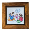 Decorative Persian Framed Ceramic Tile - World Is Happy With You